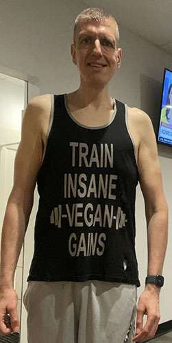 Rich works out 5 days a week as a plant based athlete.