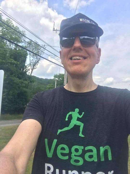 Rich in his vegan gear