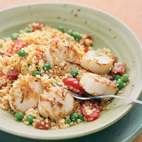 Seared Scallops with Saffron Couscous